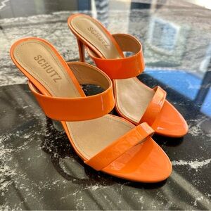 Schutz Orange Heels 9 NWOT